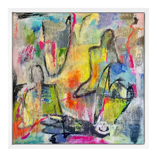 Abstract Figurative Painting Framed Titled "We" For Sale