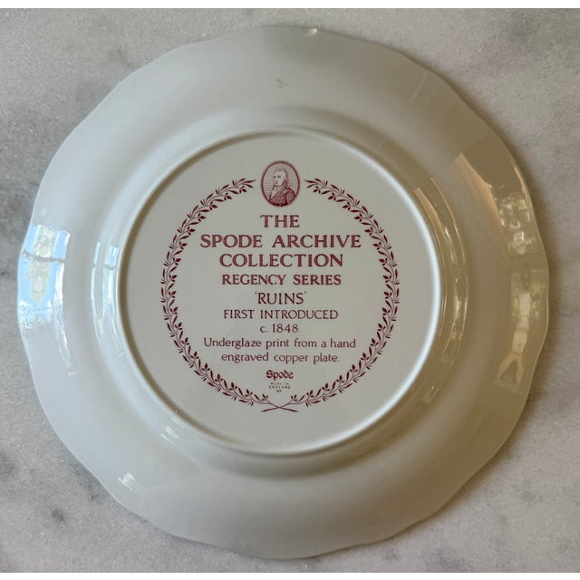 Set of 6 Vintage Red and White Spode Archive Collection Plates For Sale - Image 15 of 16