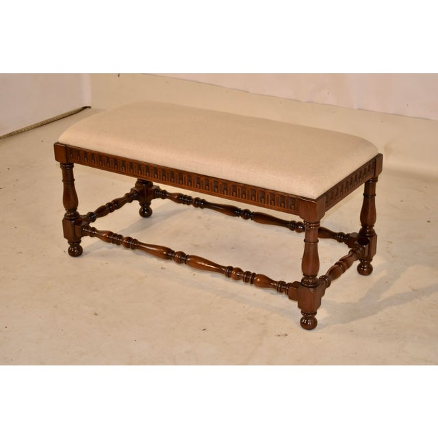 English Edwardian Oak Bench, Circa 1900 For Sale - Image 4 of 7