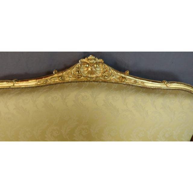 19th Century Gilded Wood Living Room, Set of 7 For Sale - Image 9 of 11
