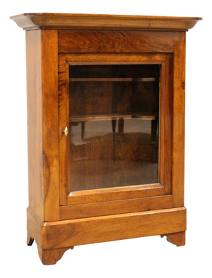 Antique Walnut Wall Display Cabinet