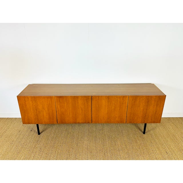 Mid-Century Modern Scandinavian Minimalist Teak Sideboard, 1960s For Sale - Image 3 of 17