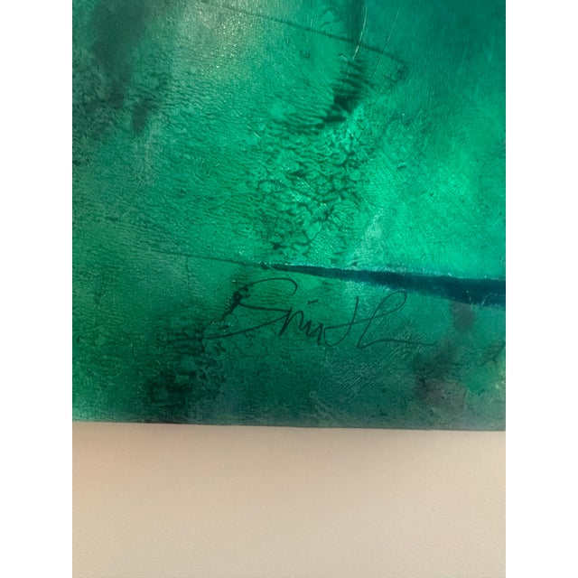 “Verdant Vibrations” Signed Original Acrylic Painting on Panel by Nancy Smith For Sale - Image 4 of 6