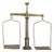 Large French 19th Century Brass and Steel Scale with Weighing Pans and Column For Sale