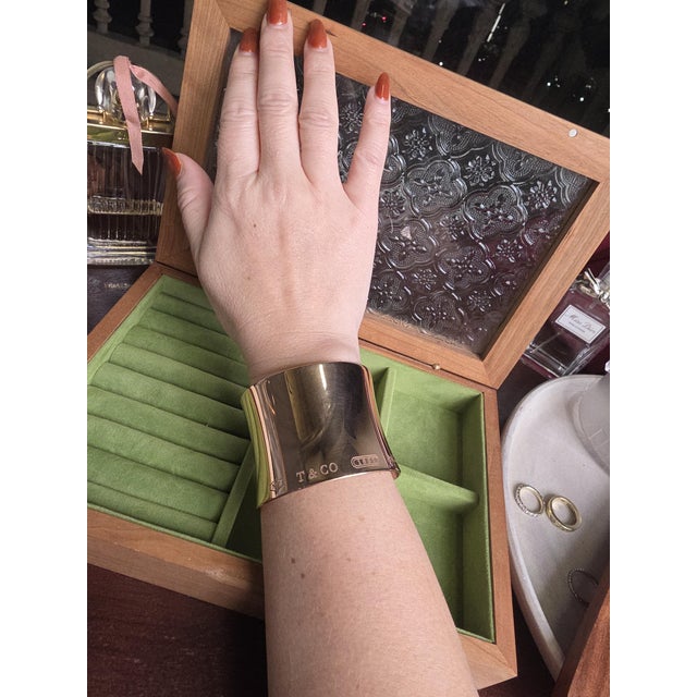 Tiffany and Co. Estate Tiffany & Co 1837 Rubedo Ultra Wide Rose Open Cuff For Sale - Image 4 of 6