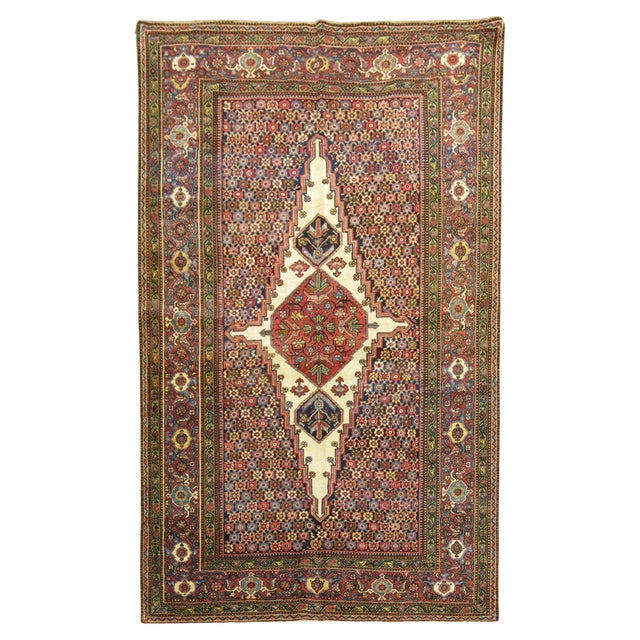 Antique Persian Fereghan Rug - 4'1" x 6'2" For Sale In New York - Image 6 of 18