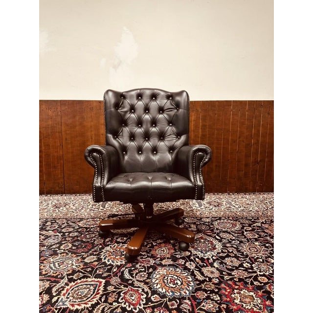 English Chesterfield Director Chair For Sale - Image 3 of 9