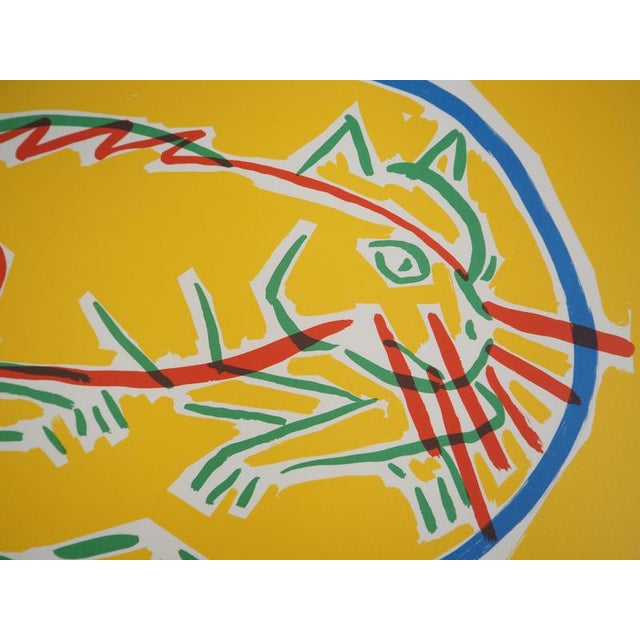 Robert Llimos, Fish and Cat, Original Signed Lithograph For Sale - Image 4 of 7