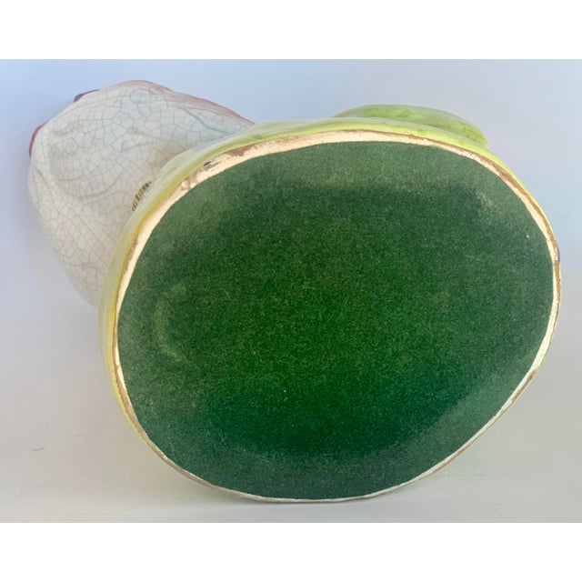 Ceramic Large Vintage Mid 20th Century Hand Painted Ceramic Rooster For Sale - Image 7 of 12