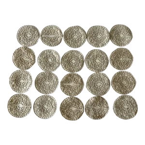 1960s Hand-Made Needle Lace and Linen Stem Wrap Coasters for Wine Glasses- Set of 20