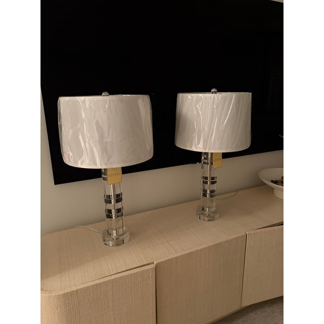 Ralph Lauren Farrah Crystal Column Table Lamps - A Pair For Sale - Image 14 of 15