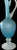 Turquoise and White Sandblasted Glass Carafe, 1970s For Sale - Image 3 of 18