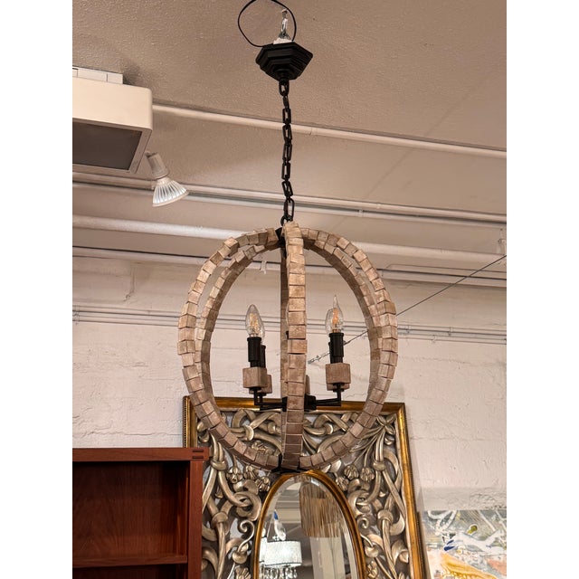 Contemporary Anthem Wooden Orb Chandelier For Sale - Image 3 of 12