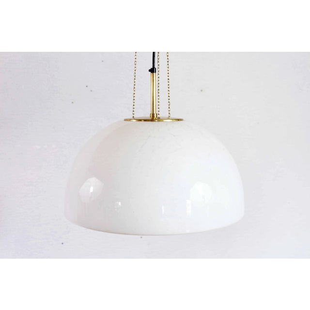 Opaline and Brass Ceiling Lamp from Glashütte Limburg, 1960s For Sale - Image 11 of 12