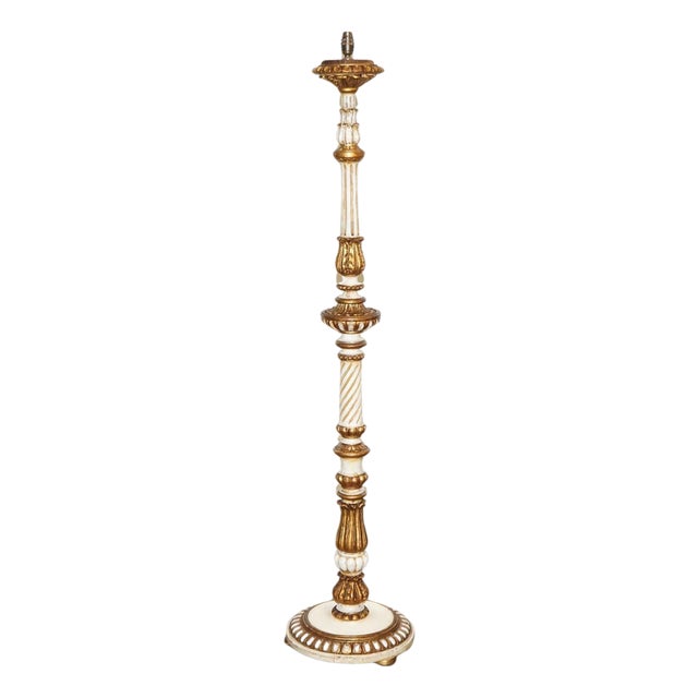 Italian Florentine Style Carved and Hand Painted Floor Lamp For Sale