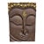 Vintage Boho Carved Acacia Wood Buddha Head Panel For Sale