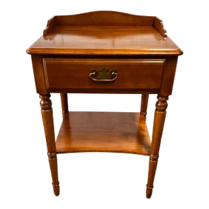 Statton American Colonial Cherry Wood 2 Tier Bedside Table