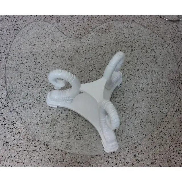 White Dolphins Coffee Table With Glass For Sale - Image 11 of 14