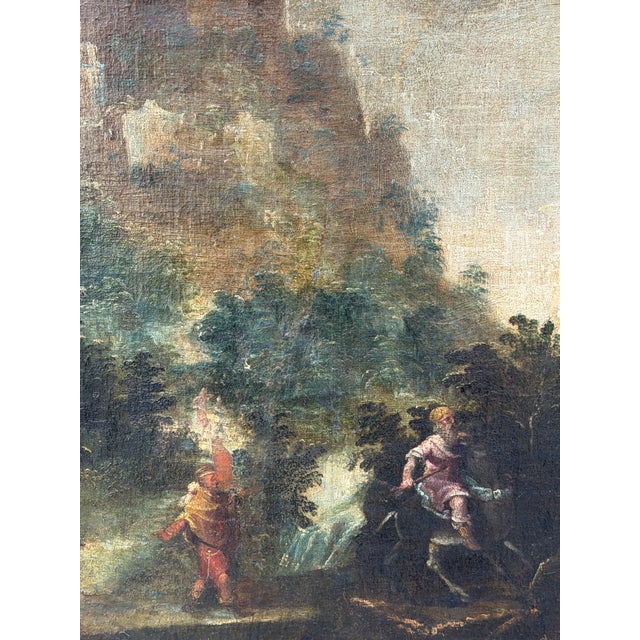 Tuscan School, Depicting a Large Scene with Figures, 1800s, Oil on Canvas For Sale - Image 3 of 6