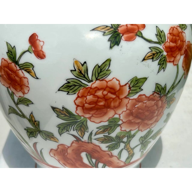 Ceramic Vintage Andrea by Sadek Orange and White Porcelain Lidded Jar / Urn For Sale - Image 7 of 11