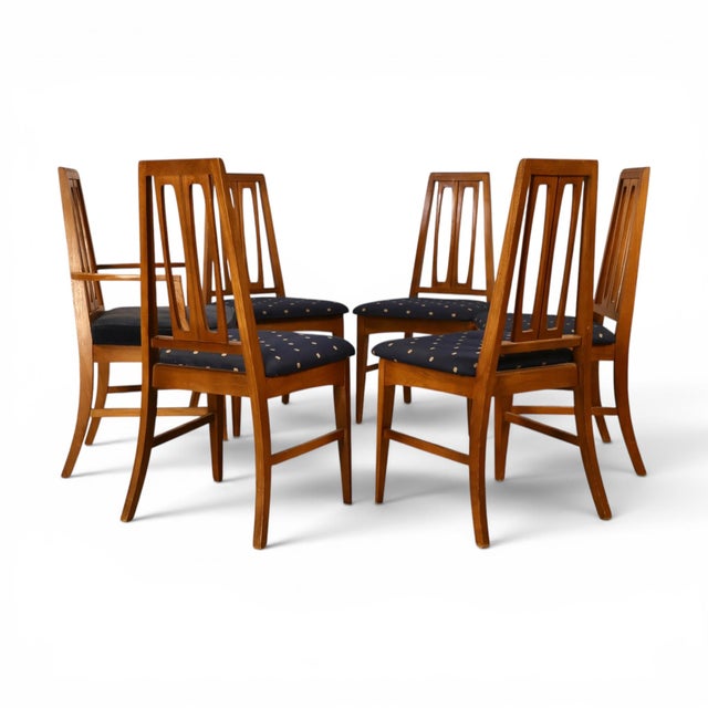 Young Manufacturing Vintage Mid Century Modern Set of 6 Tapered Ladder Back Dining Chairs For Sale In New York - Image 6 of 8
