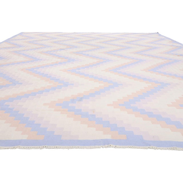 Contemporary Vintage Indian Dhurrie Rug, 11'10 X 17'07 For Sale - Image 3 of 10