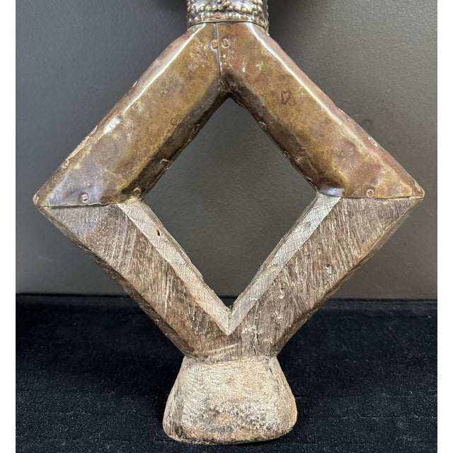 Metal Ancient Kota Reliquary in Gabon, Circa 1950 For Sale - Image 7 of 11