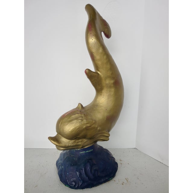French Concrete Garden Dolphin Statue Chairish