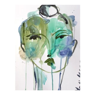 Leslie Weaver "Color Splash Face" Original Acrylic Painting For Sale