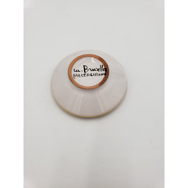 Pair of 1980s Hand-Painted, Pink and Yellow Floral Votive Holders From Italy Signed For Sale - Image 6 of 8