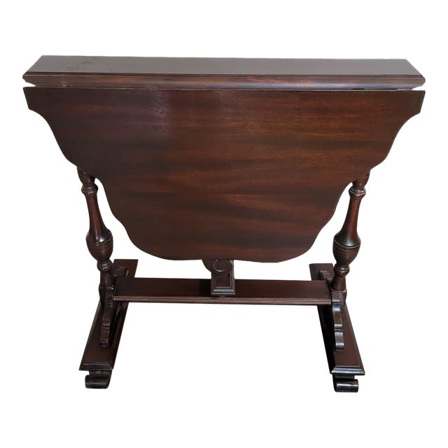 Antique English Sutherland Drop Leaf Mahogany Tea Table For Sale