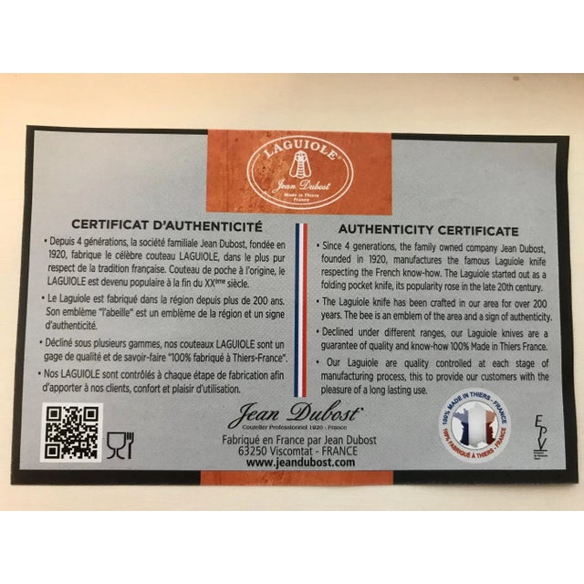 2020s Set of 3 French Jean Dubost Laguiole Stainless Steel Cheese Knives For Sale - Image 5 of 6