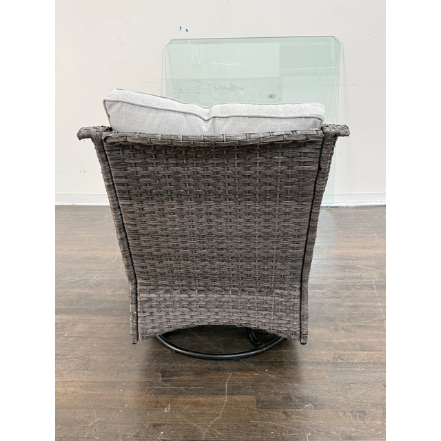2010s Outdoor Porch Glider Swivel Chair For Sale - Image 5 of 12