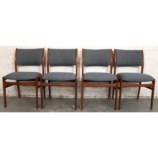Mid-Century Modern Set of 4 Mid-Century Teak Scandinavian Dining Chairs For Sale - Image 3 of 13