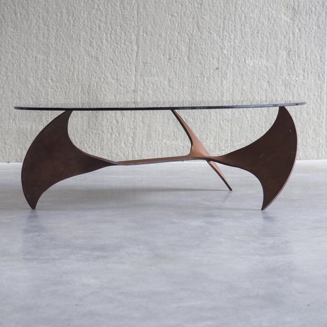 Brown Oval Propeller Coffee Table by Knut Hesterberg for Ronald Schmitt, 1960s For Sale - Image 8 of 15