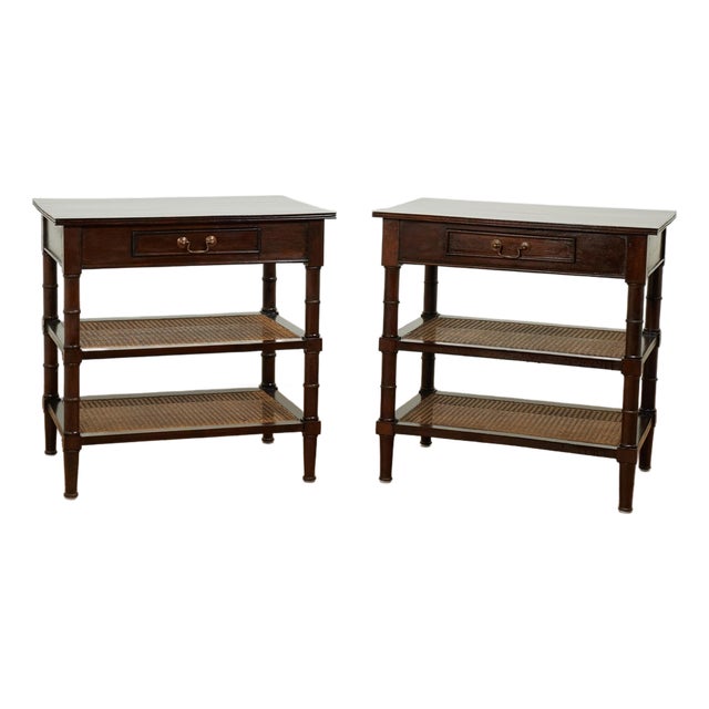 Pair of Antique British Colonial Rosewood Three Tiered Stands For Sale