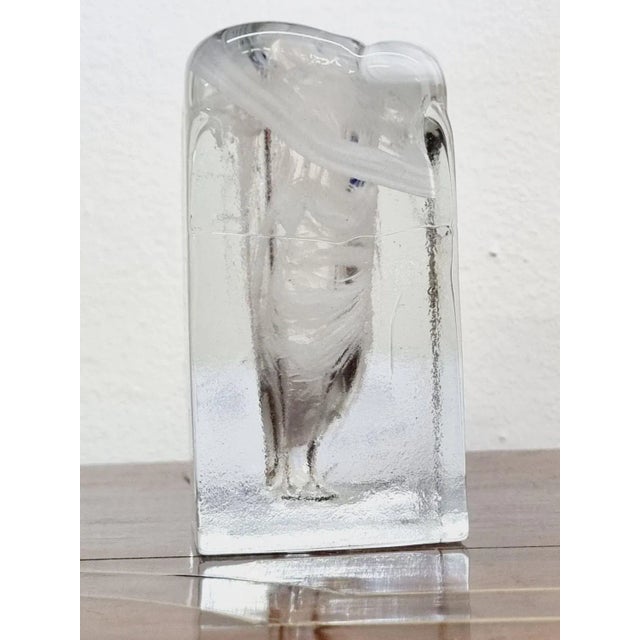 Mid-century Modern transparent design glass vase, small stylized melting ice cube shape. Excellent, scratch-free...