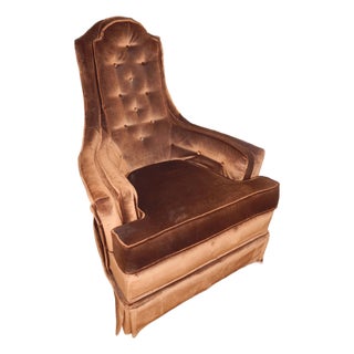 1970's Kingsley Furniture Velvet Armchair For Sale