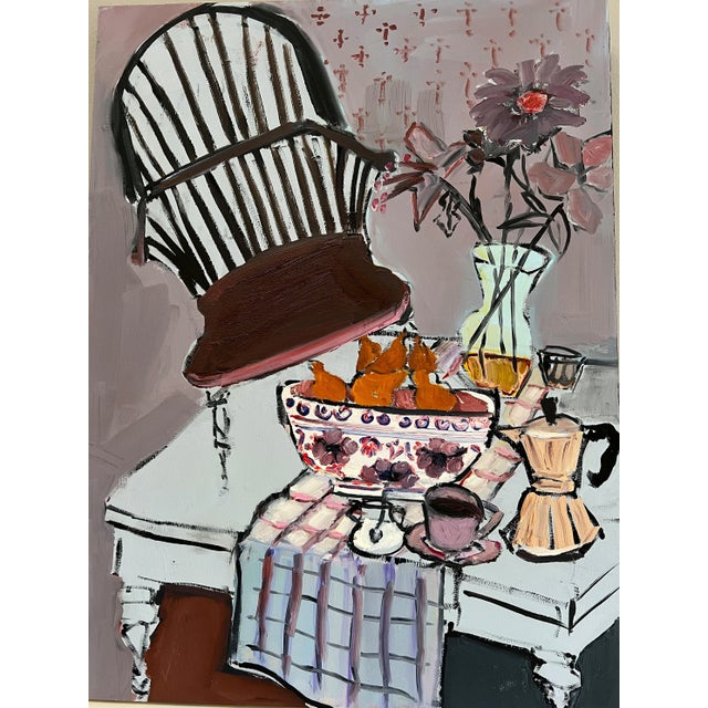 Original Oil Painting in the Style of Early American "Moka Mornings" by Shann Spishak For Sale In Seattle - Image 6 of 6