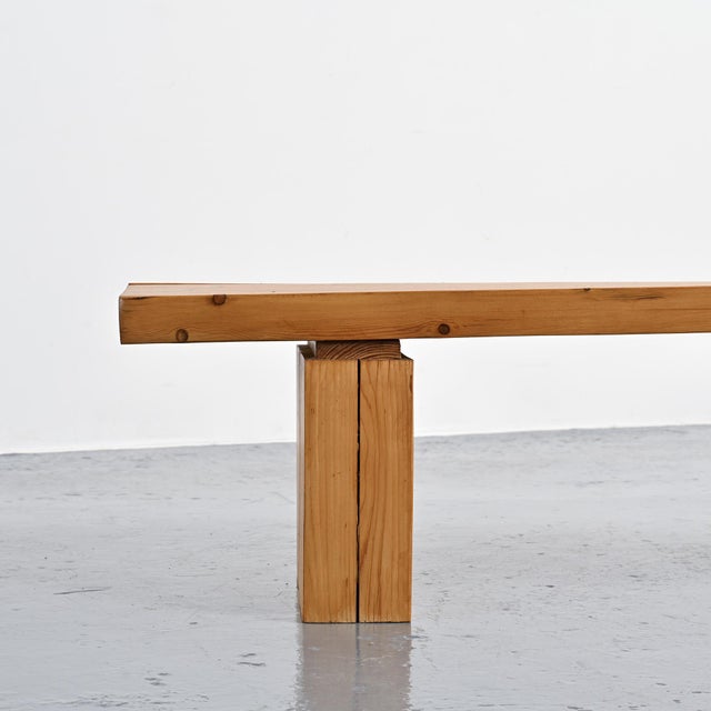 Pine Bench in the La Rive Residence Arc 1600, France, 1970 For Sale - Image 3 of 13