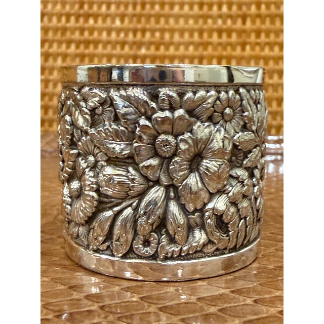 Tiffany and Co. Tiffany & Co 19th C Silver Repousse Match Holder For Sale - Image 4 of 9