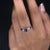 Trillion Cut Sapphire Birthstone Engagement Ring With Diamonds Size 7 For Sale In New York - Image 6 of 13