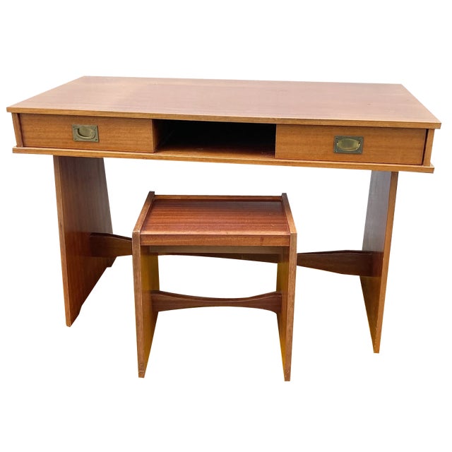 Desk with Matching Stool from Gautier, 1960s, Set of 2 For Sale