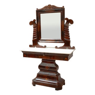 Antique Neapolitan Smith Dressing Table in Mahogany, 1800s For Sale