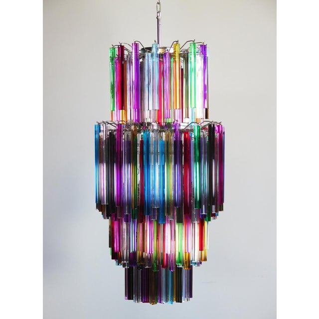 Italian Murano Arlecchino Glass Chandeliers, 1990s, Set of 2 For Sale - Image 13 of 14