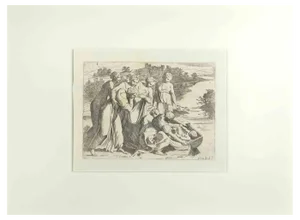 Sisto Badalocchio, Exodus 2, Old Testament Story, Etching, 1600s