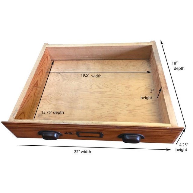 Vintage Oak Printer's Cabinet For Sale - Image 10 of 12