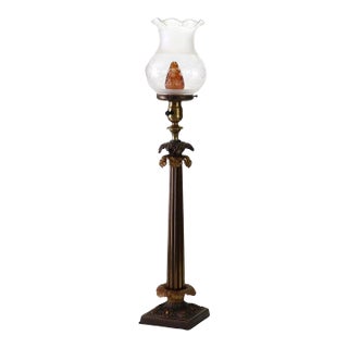 Antique Argand Sinumbra Bronze Electrified Solar Table Lamp C1840 For Sale