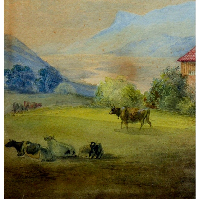 Late 19th Century Swiss Farm Scene Landscape For Sale In Monterey, CA - Image 6 of 7