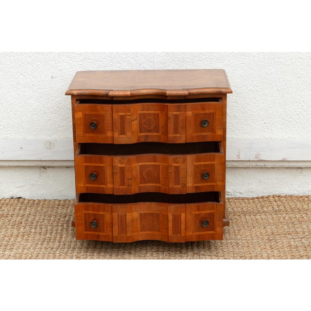Wood Mid Century Italian Serpentine Walnut Small Dresser For Sale - Image 7 of 11
